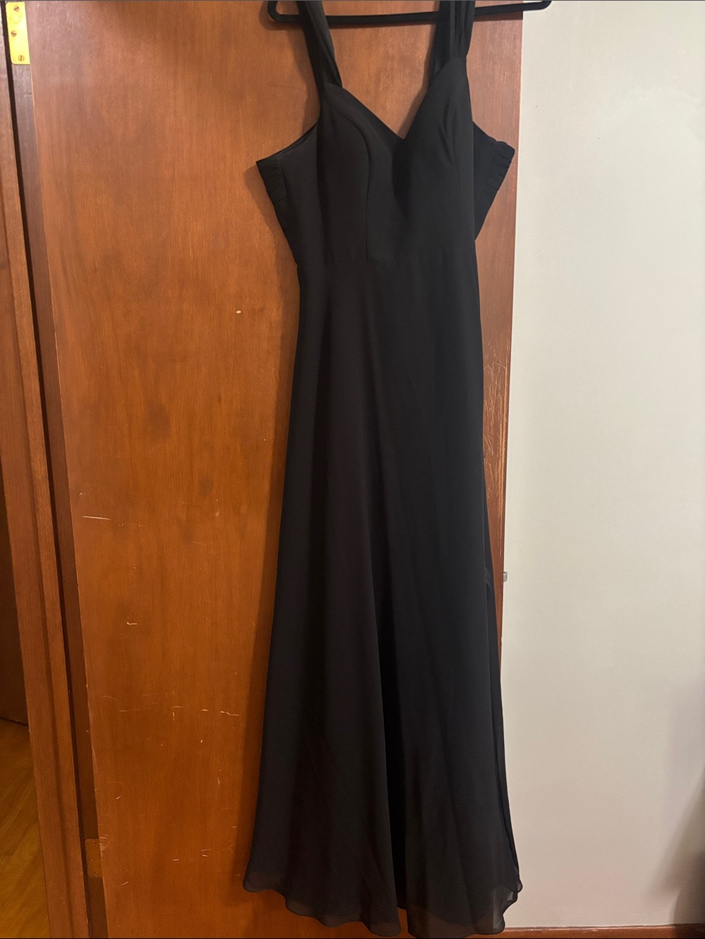 Azazie Black Maxi Dress with Sweetheart Bodice